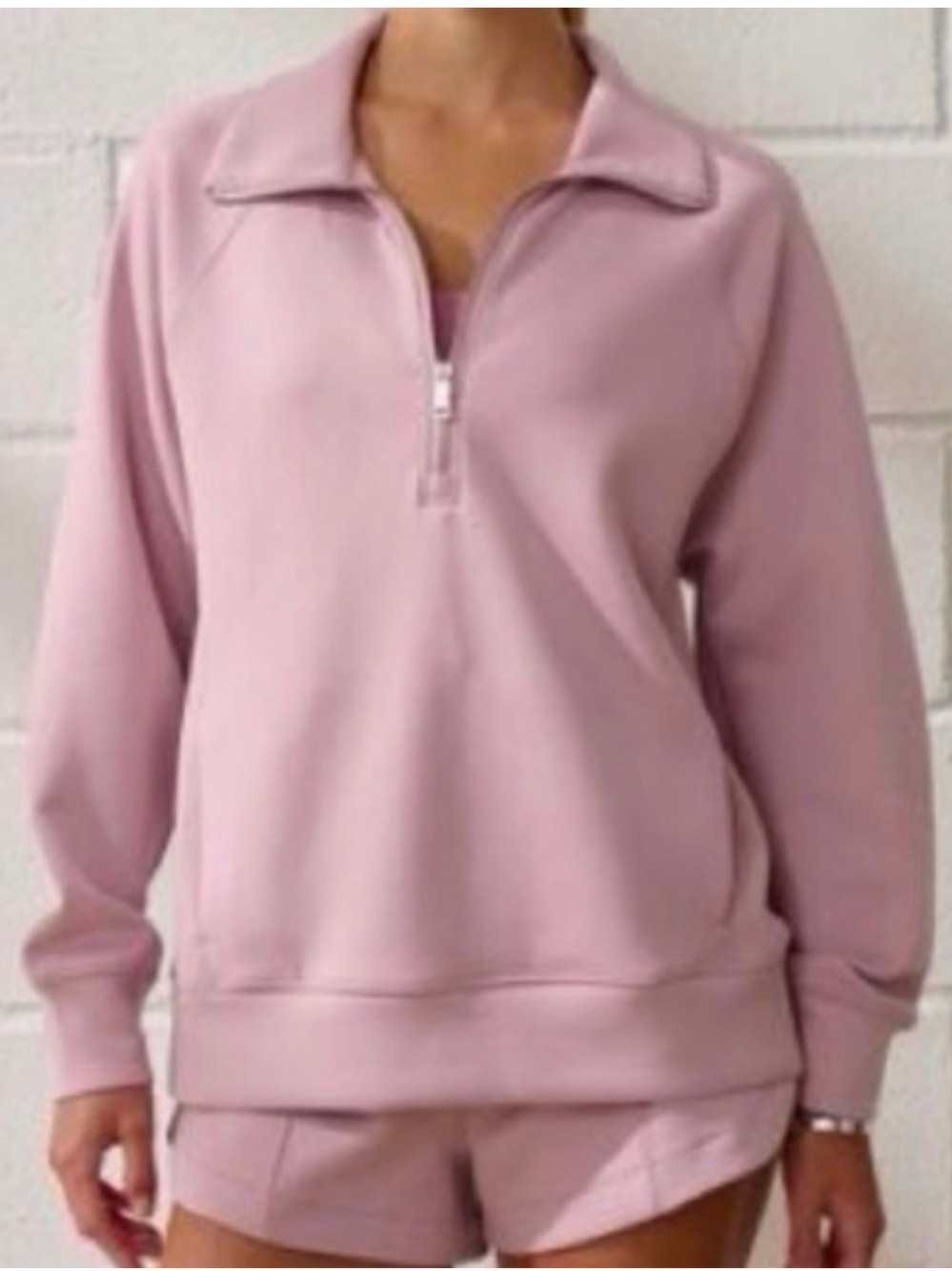 YPB A&F Women’s Half-Zip Pullover Sweatshirt - Dusty Pink